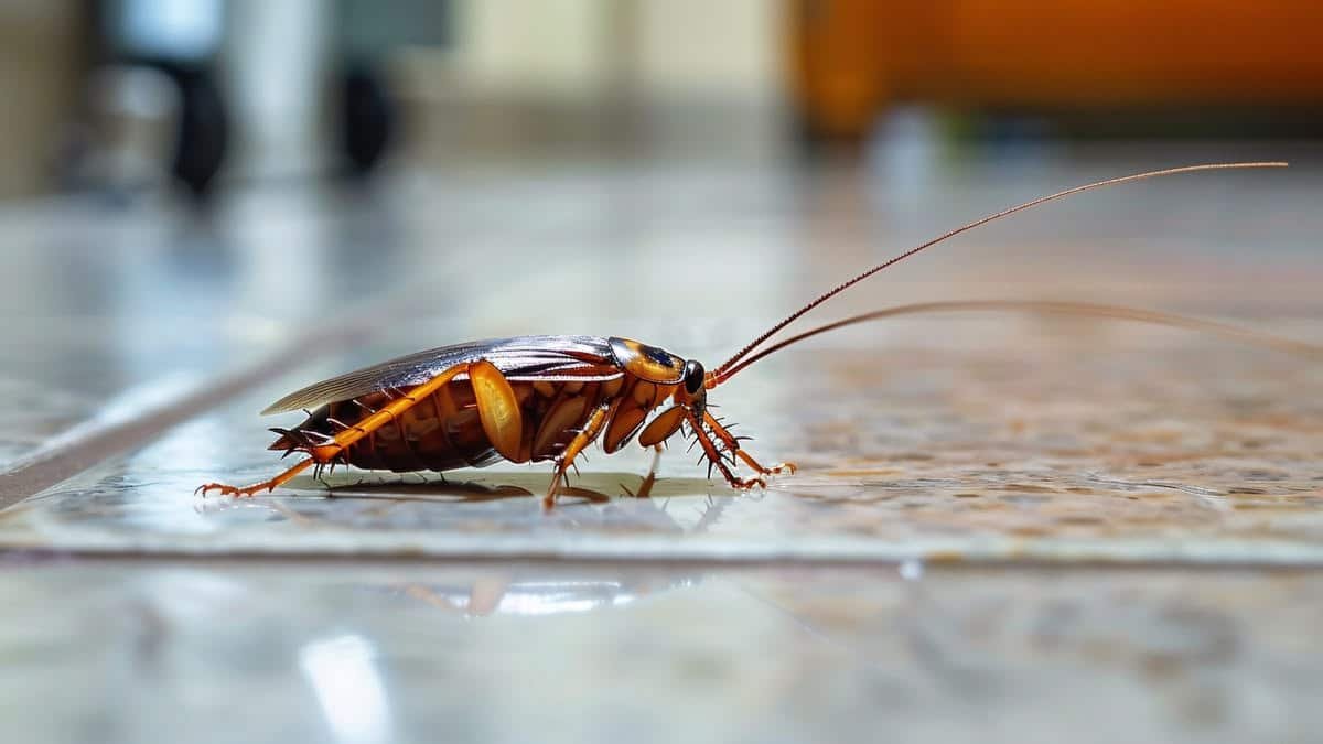 Technician applying odorless gel bait for cockroach control in Dubai kitchen